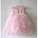 Vestito Cerimonia Damigella Bambina Bianco Rosa 9M - 6 anni