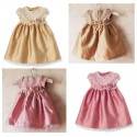 Baby Flower Girl Shantung Formal Dress Pink or Champagne 