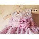 Robe de cérémonie | demoiselle d'honneur petite fille Rose 1M - 4 ans 