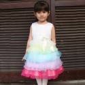 Vestito Cerimonia Damigella Bimba 1-8 anni Modello " Rainbow Princess "