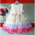 Vestito Cerimonia Damigella Bimba 1-8 anni Modello " Rainbow Princess "