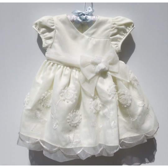 Robe blanche de cérémonie et demoiselle d'honneur petite fille 6-24 mois