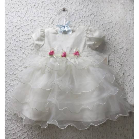 Baby girl white formal dress 3-24M