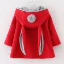 Red baby girl hooded coat 