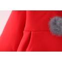 Red baby girl hooded coat 
