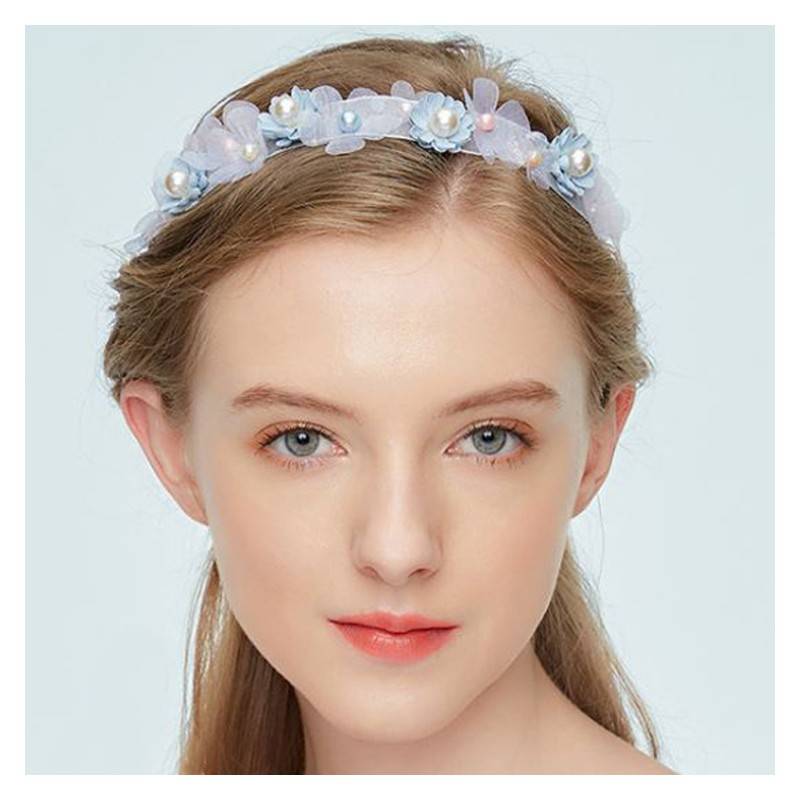 Adjustable light blue headband for ceremonies| PartyLook