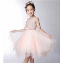 Flower girl light pink formal dress 100-160 cm
