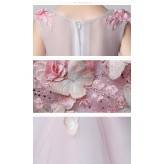 Robe rose de cérémonie fille-demoiselle d'honneur 100-160cm