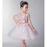 Flower girl pink formal dress 100-160 cm