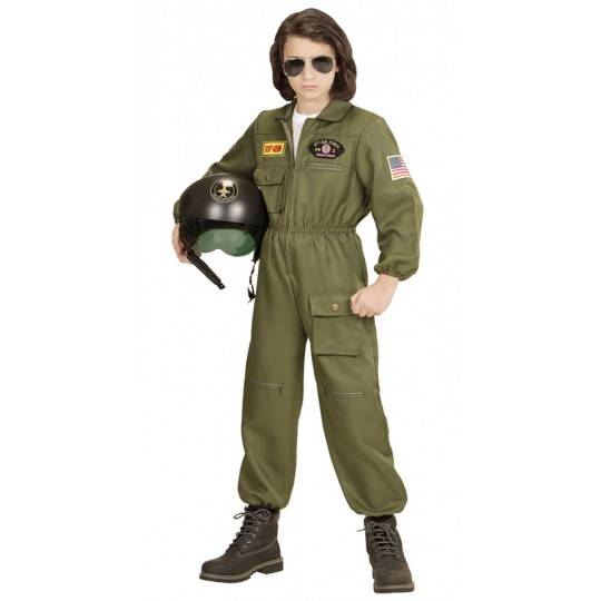 Costume de pilote d&#039;avion de chasse 8-13 ans