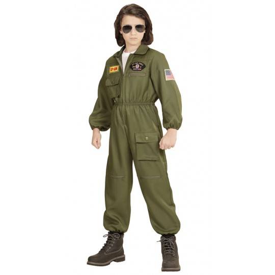 Costume de pilote d&#039;avion de chasse 8-13 ans