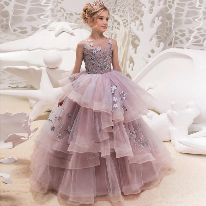 Flower girl formal dress 100-160cm