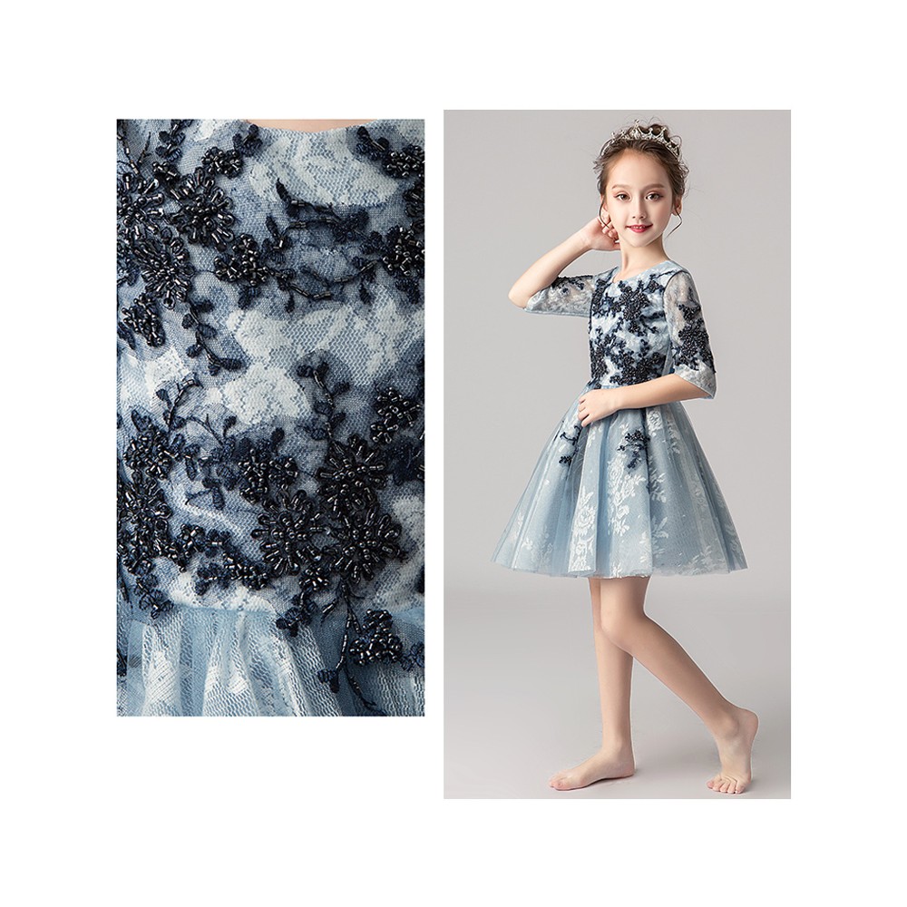 light gray flower girl dress