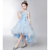 Flower girl ceremony formal dress light blue 110-160cm