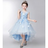 Flower girl ceremony formal dress light blue 110-160cm