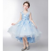 Flower girl ceremony formal dress light blue 110-160cm