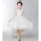 Flower girl ceremony formal dress white 110-160cm