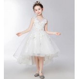 Flower girl ceremony formal dress white 110-160cm