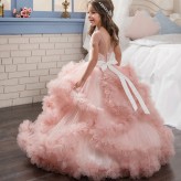 Flower girl long formal dress 100-160cm