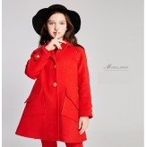 Manteau rouge avec gilet rembourré amovible pour fille 110-160cm