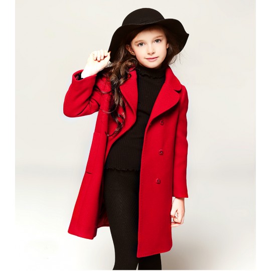 Girl christmas red coat 110-150cm