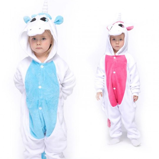 Costume pyjama d&#039;unicorne 3-12 ans