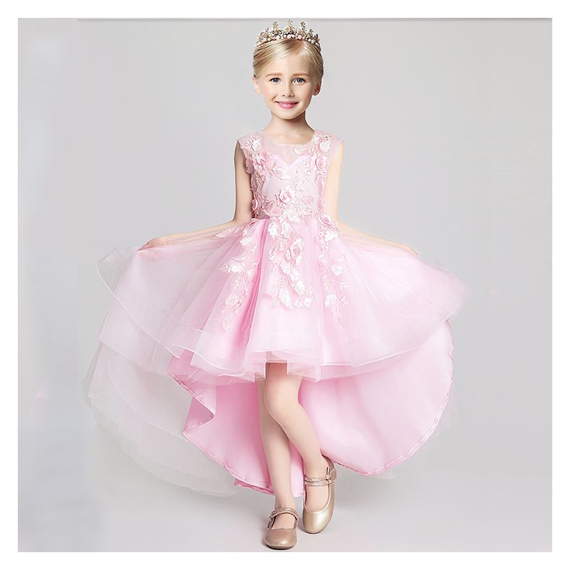 Flower girl formal dress pink colour 100-160cm