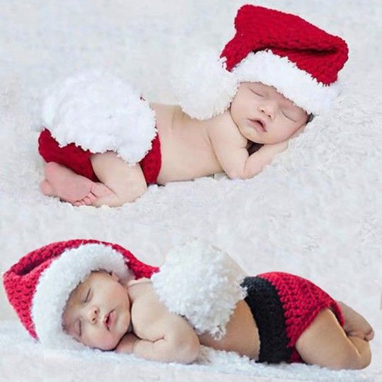 Costume de Noël en tricot pour bébé 0-100 jours