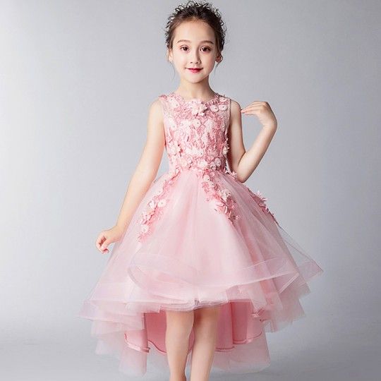 Flower girl ceremony formal dress pink 110-160cm