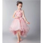 Robe rose de cérémonie fille demoiselle d'honneur 110-160cm