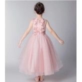 Flower girl ceremony formal dress pink 110-160cm