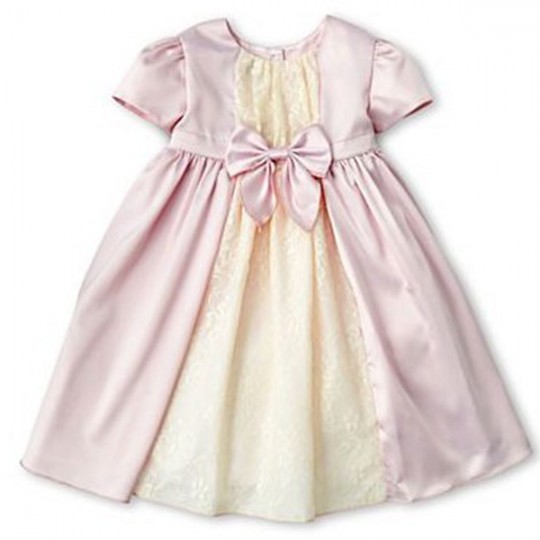 Baby Flower Girl Lacy Overlay Formal Dress 0-12M 