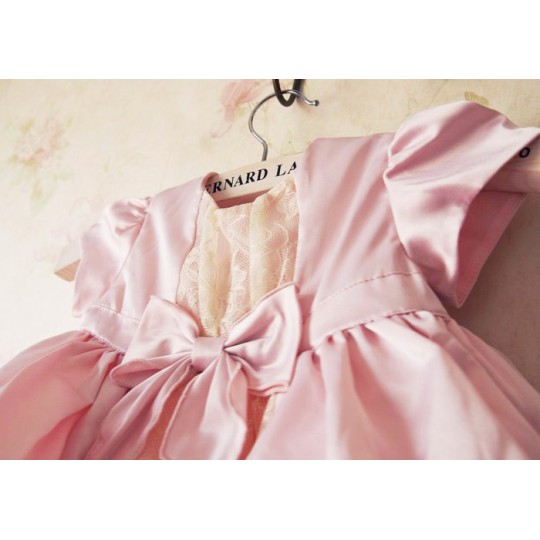 Baby Flower Girl Lacy Overlay Formal Dress 0-12M 