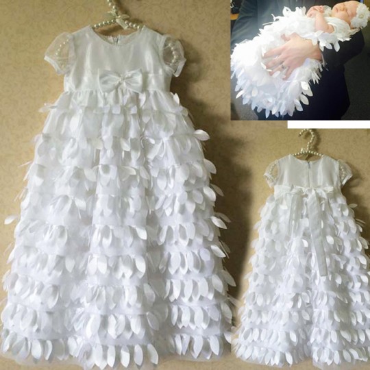 White baby girl ceremony/christening dress 3-24 months