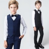 Boy formal suit 4 pcs 100-170cm blue black