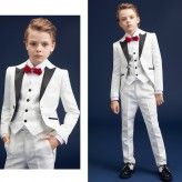Ensemble Smoking Français pour enfant garçon 5 pièces Tissu jacquard