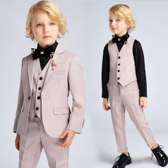 Boy Formal Suit 6 pieces fantasia houndstooth