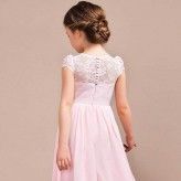 Flower girl long formal dress pink 110-160cm or customized