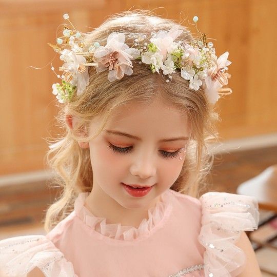 Flower Girl headband + butterfly earrings kit for ceremonies