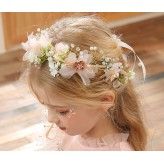 Set serre-tête décoré + boucles d'oreilles de cérémonie pour petite fille