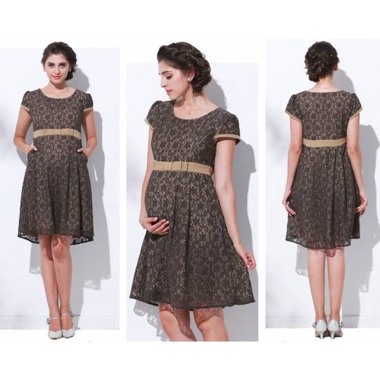 Maternity and nursing lace formal dress 